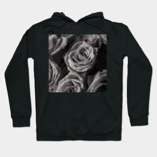 Black and White Romantic Roses Hoodie